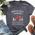 Pole Dance Fun Graphic Santa Claus North Pole Dancer Bella Canvas T-shirt Heather Dark Grey