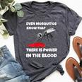 Power In The Blood Mosquito Religion Pun Christian Bella Canvas T-shirt Heather Dark Grey