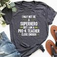 Pre-K Teacher Superhero Back To School Bella Canvas T-shirt Heather Dark Grey