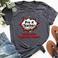 Pre-K Teacher What's Your Superhero Power School Bella Canvas T-shirt Heather Dark Grey