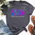 Preeclampsia Awareness Support Squad Groovy Women Bella Canvas T-shirt Heather Dark Grey