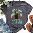 Only You Can Prevent Drama Vintage Llama Graphic Bella Canvas T-shirt Heather Dark Grey