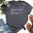 Procrastination Word Definition Humor Sarcastic Bella Canvas T-shirt Heather Dark Grey