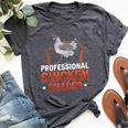 Professional Chicken Chaser Farmer Chickens Lover Farm Bella Canvas T-shirt Heather Dark Grey