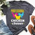 Professional Chicken Chaser Chickens Farming Farm Bella Canvas T-shirt Heather Dark Grey