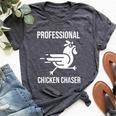 Professional Chicken Chaser Farmer Chicken Farm Bella Canvas T-shirt Heather Dark Grey