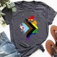 Progress Pride Rainbow Flag For Inclusivity Bella Canvas T-shirt Heather Dark Grey