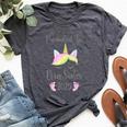 Promoted To Big Sister 2025 With Unicorn For New Baby Shower Bella Canvas T-shirt Heather Dark Grey