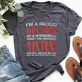 Proud Brother Of Wonderful Awesome Sister Bro Family Boy Bella Canvas T-shirt Heather Dark Grey