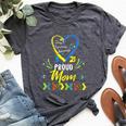 Proud Down Syndrome Mom Awareness Son Daughter Bella Canvas T-shirt Heather Dark Grey