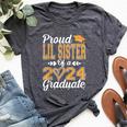 Proud Lil Sister Of A Class Of 2024 Graduate Graduation Bella Canvas T-shirt Heather Dark Grey