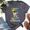 Proud Mom Of A 2024 Kindergarten Graduate Unicorn Dab Bella Canvas T-shirt Heather Dark Grey