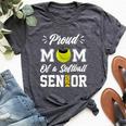 Proud Mom Of A Softball Senior 2024 Class Of 24 Graduation Bella Canvas T-shirt Heather Dark Grey