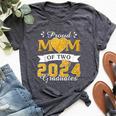 Proud Mom Of Two 2024 Graduates Mother Class Of 2024 Senior Bella Canvas T-shirt Heather Dark Grey
