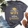 Proud Wife Of A Class Of 2024 Graduate Senior Graduation Bella Canvas T-shirt Heather Dark Grey