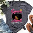 A Queen Was Born In April Birthday Afro Girl Black Woman Bella Canvas T-shirt Heather Dark Grey