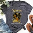 A Queen Was Born In May Birthday Afro Girl Black Women Bella Canvas T-shirt Heather Dark Grey