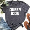 Queer Icon Saying Sarcastic Novelty Humor Cool Bella Canvas T-shirt Heather Dark Grey