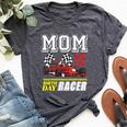 Race Car Party Mom Of The Birthday Racer Racing Theme Family Bella Canvas T-shirt Heather Dark Grey