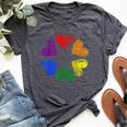 Rainbow Circle Of Hearts Love Gay Pride Lgbt Bella Canvas T-shirt Heather Dark Grey