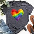 Rainbow Heart Lgbtq Flag Gay Pride Parade Love Is Love Wins Bella Canvas T-shirt Heather Dark Grey