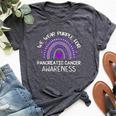 Rainbow We Wear Purple For Pancreatic Cancer Awareness Bella Canvas T-shirt Heather Dark Grey