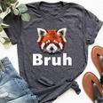 Red Panda Bruh Bella Canvas T-shirt Heather Dark Grey