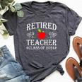Retired Teacher Class Of 2024 Retirement Last Day Of School Bella Canvas T-shirt Heather Dark Grey