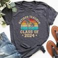 Retired Teacher Class Of 2024 Vintage School Retirement Bella Canvas T-shirt Heather Dark Grey