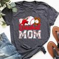 Retro Baseball Mom Mama Baseball Life Softball Life Game Day Bella Canvas T-shirt Heather Dark Grey