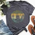 Retro Forest Trees Outdoors Nature Vintage Graphic Bella Canvas T-shirt Heather Dark Grey