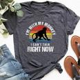 Retro I'm With My Monkey Mom Monkey Dad Bella Canvas T-shirt Heather Dark Grey