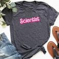 Retro Pink Scientist Science Teacher Back To School Bella Canvas T-shirt Heather Dark Grey