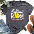 Retro Softball Mom Like A Normal Mom But Louder And Prouder Bella Canvas T-shirt Heather Dark Grey