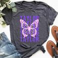 Retro Taylor First Name Personalized Groovy Birthday Girl Bella Canvas T-shirt Heather Dark Grey