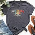 Retro Vintage Coffee Lover Sunshine And Coffee Bella Canvas T-shirt Heather Dark Grey