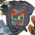 Retro Vintage Just A Girl Who Loves Chickens & Goats Farmer Bella Canvas T-shirt Heather Dark Grey