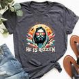 He Is Rizzen Christian Is Rizzen Retro Believe In Jesus Bella Canvas T-shirt Heather Dark Grey