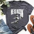 He Is Rizzen Jesus Easter Christian Basketball Bella Canvas T-shirt Heather Dark Grey