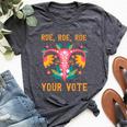 Roe Roe Roe Your Vote Floral Feminist Flowers Bella Canvas T-shirt Heather Dark Grey