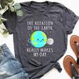 Rotation Of The Earth Makes My Day Science Mens Bella Canvas T-shirt Heather Dark Grey
