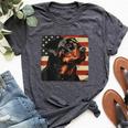 Rottweiler Dog Usa Patriotic Fourth Of July Women Bella Canvas T-shirt Heather Dark Grey