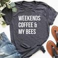 Weekends Coffee And My Bees Bee Farmer Bella Canvas T-shirt Heather Dark Grey