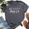 Be Salty Stay Lit Matthew 513-15 Christian Apparel Worship Bella Canvas T-shirt Heather Dark Grey