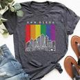 San Diego California Lgbt Pride Rainbow Flag Bella Canvas T-shirt Heather Dark Grey