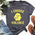 Sarcastic I Choose Violence Duck Saying Duck Bella Canvas T-shirt Heather Dark Grey