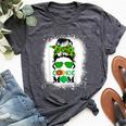 Scout Cookie Mom Girl Troop Messy Bun Sunglasses Bella Canvas T-shirt Heather Dark Grey