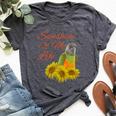 Senegal Parrot Sunshine Sunflower Bella Canvas T-shirt Heather Dark Grey