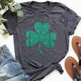 Shamrock St Patrick's Day Girls Irish Ireland Bella Canvas T-shirt Heather Dark Grey