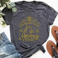 She Works Hard For The Honey Beekeeping Bee Keeper Bella Canvas T-shirt Heather Dark Grey